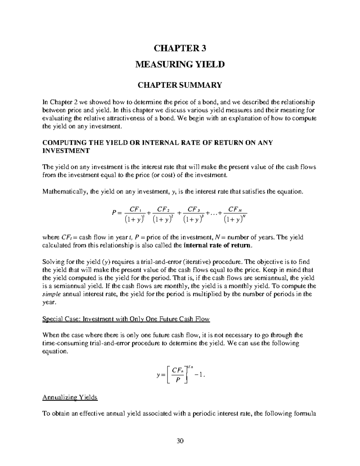 Ch 3 Measuring Yield - Ch 3 Textbook Notes - CHAPTER 3 MEASURING YIELD ...