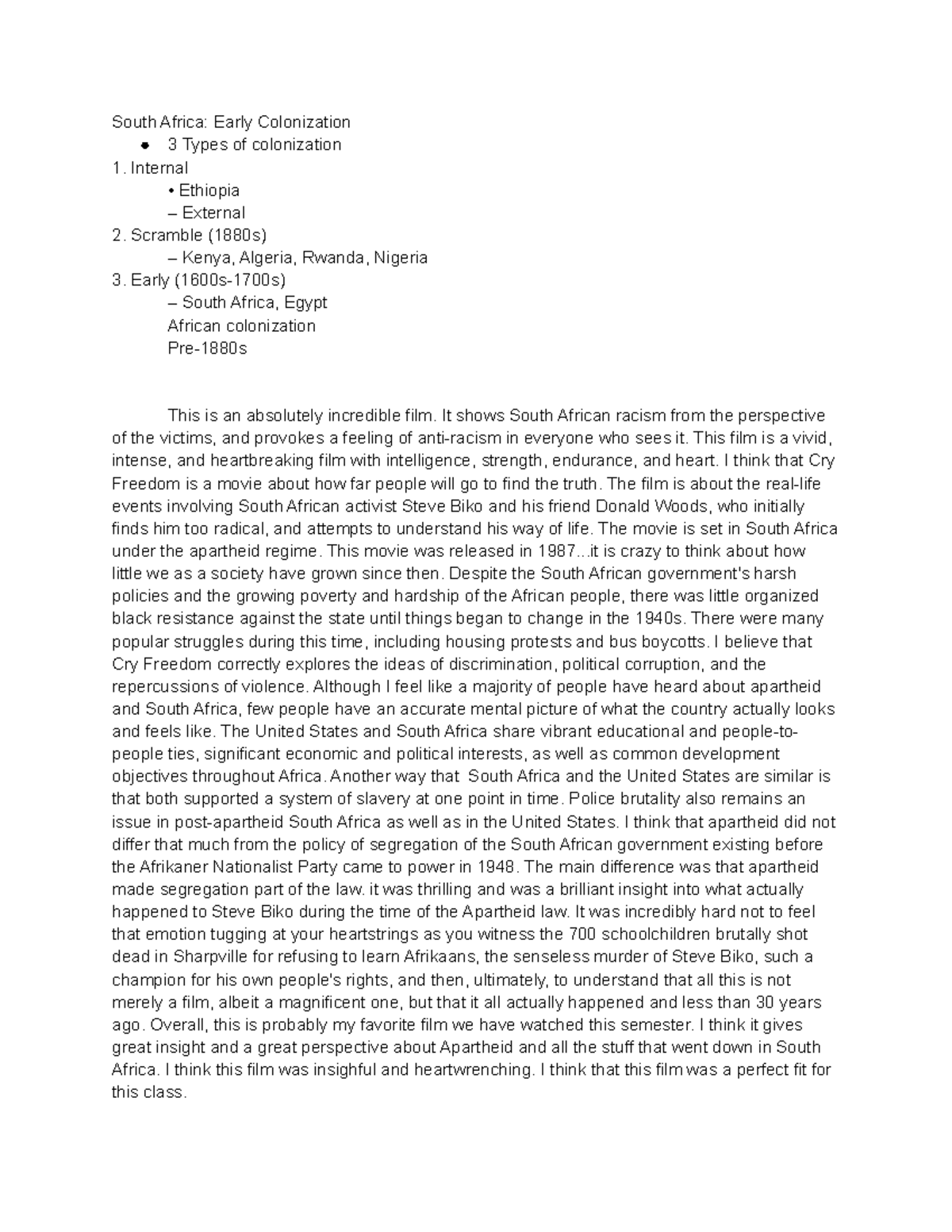 GHS notes - South Africa: Early Colonization 3 Types of colonization ...