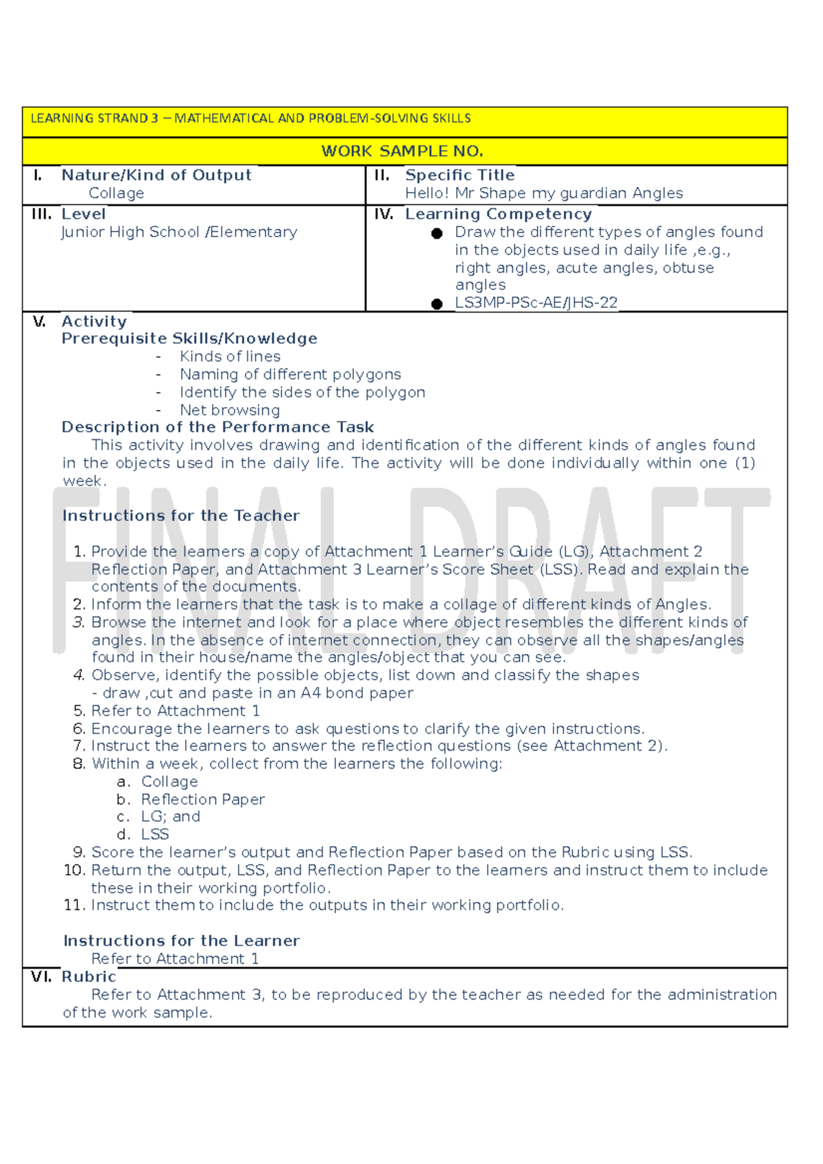 mathematical and problem solving skills answer key ls3