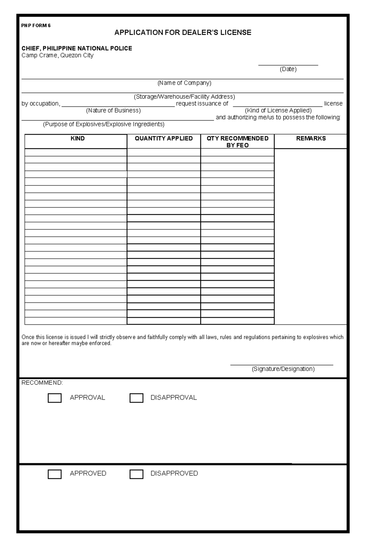 License To Possess Explosivesexplosive Ingredients Dealers License New ...