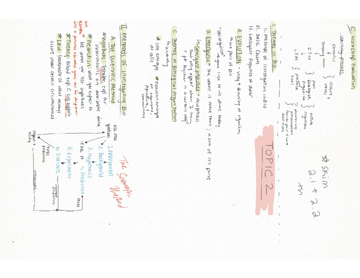 Bio 1 Lecture 2 - 01:119:115 - Studocu