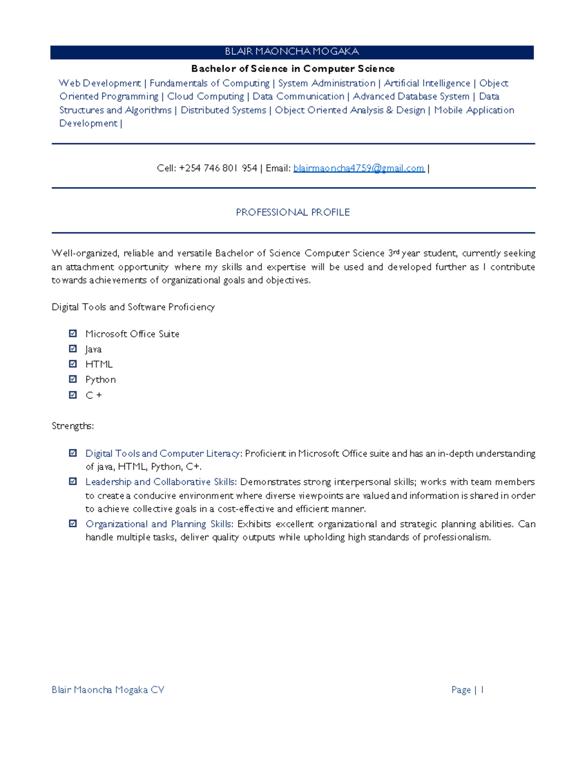 Blair maoncha mogaka cv digital tools and software proficiency