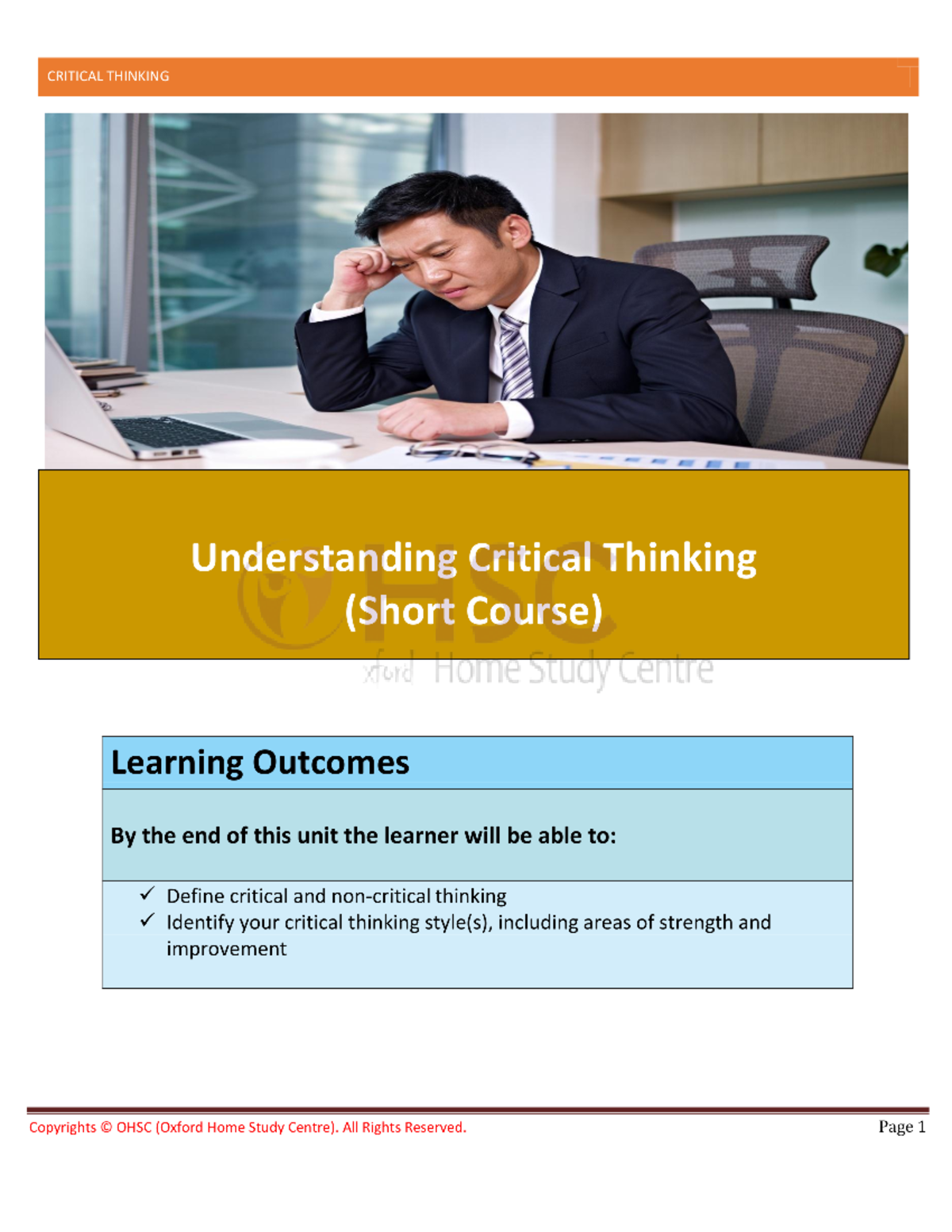 1646754728 PDF - Notes - CRITICAL THINKING Understanding Critical ...