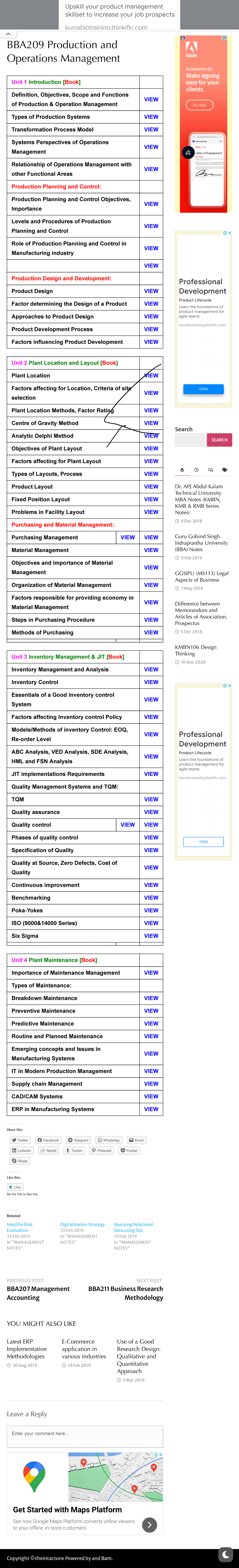 BBA209 Production And Operations Management - Theintactone Read MBA ...