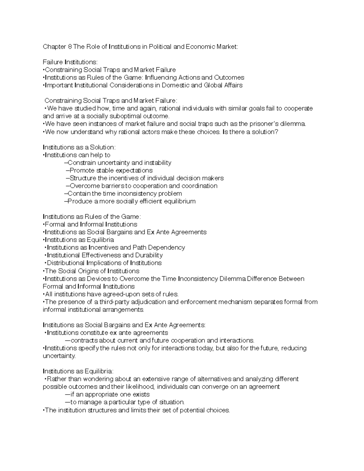 Global Political Economy Chapter 8 Chapter 8 The Role Of Institutions