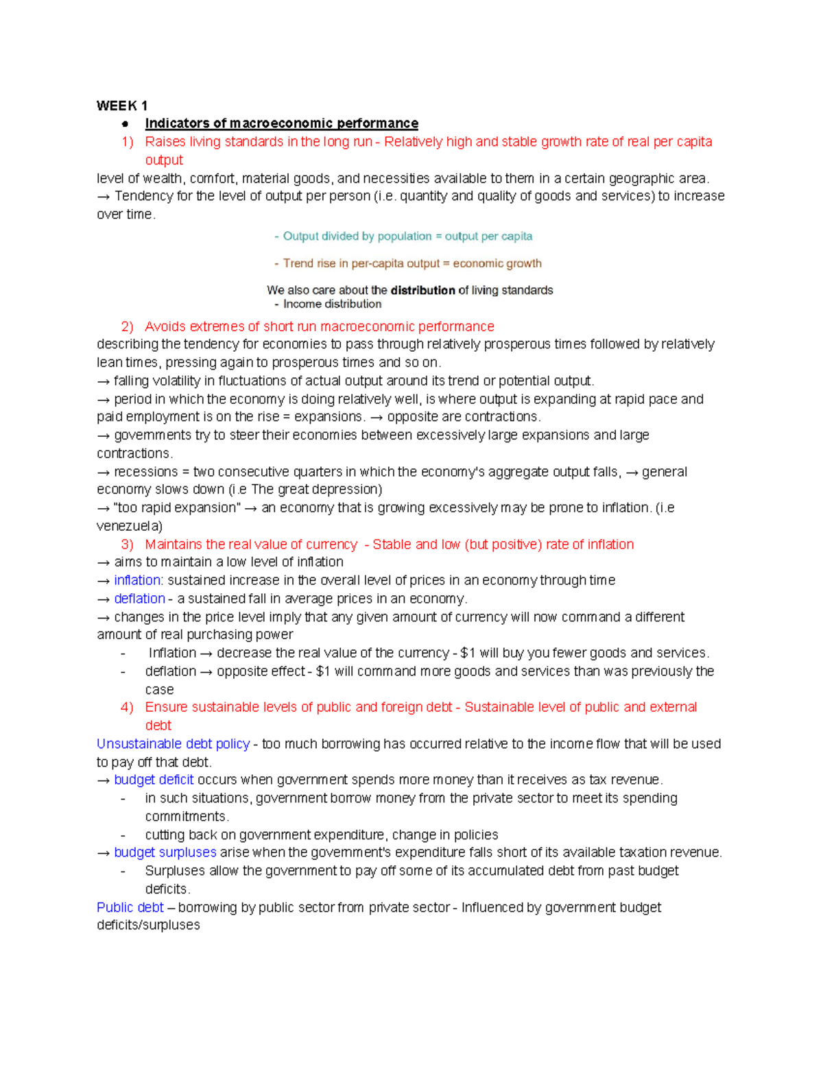 Macroeconomic Principals Notes - WEEK 1 Indicators of macroeconomic ...