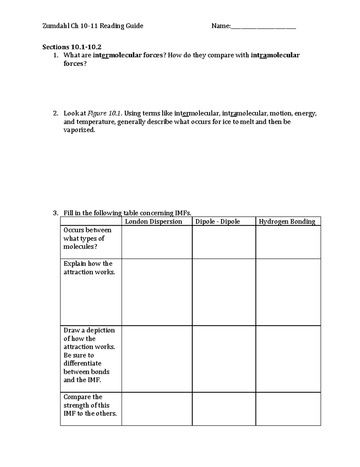 Zumdahl Ch 10 11 Reading Guide Studocu