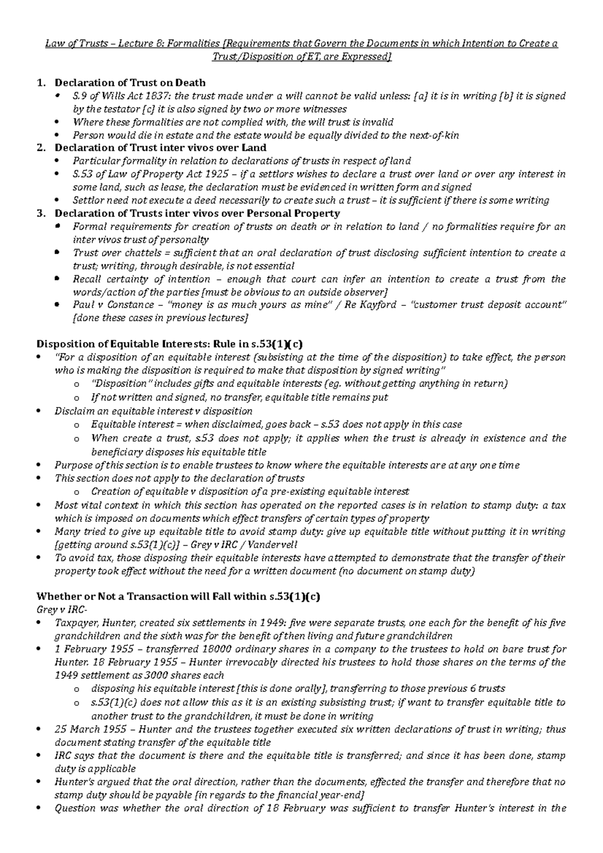 lecture-8-law-of-trusts-lecture-8-formalities-requirements-that