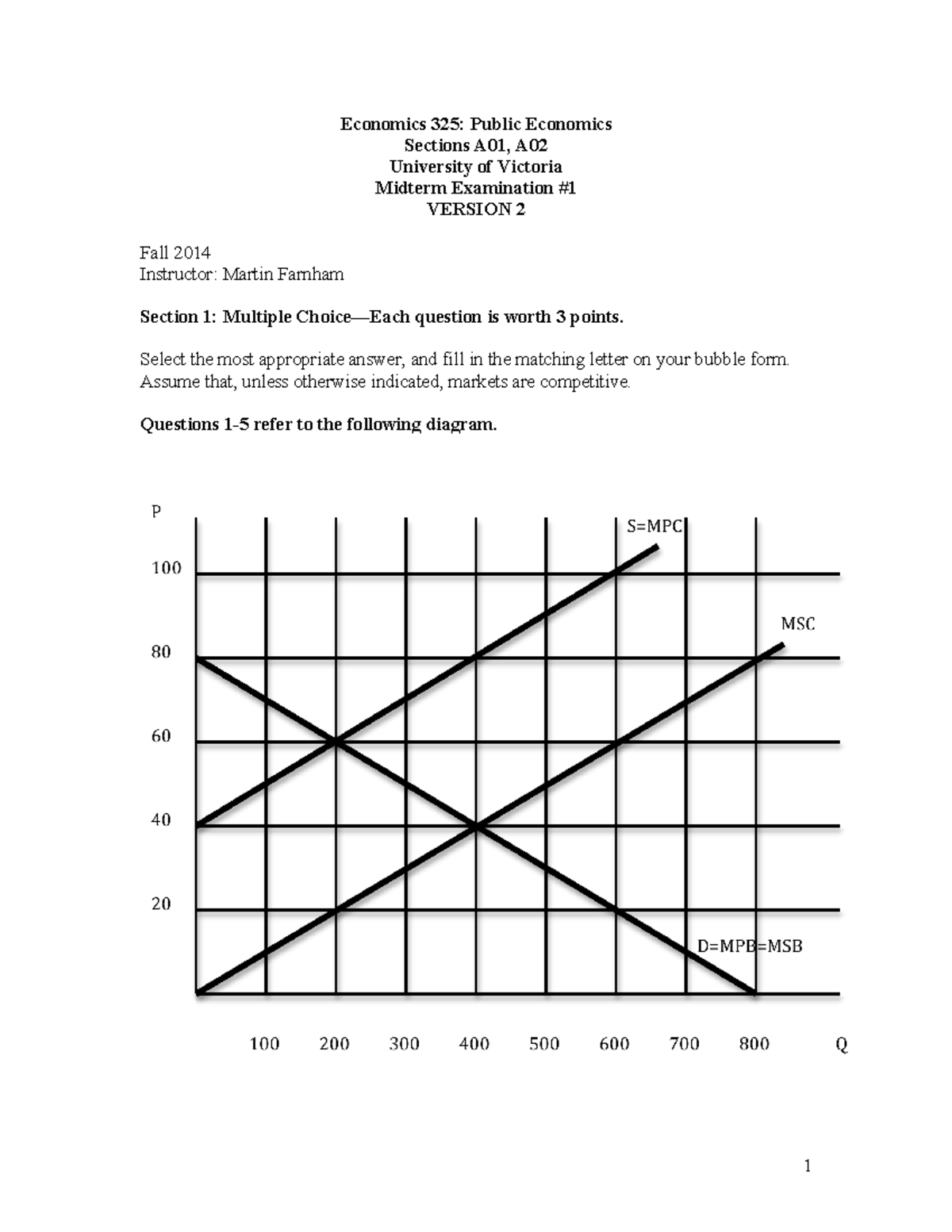 Exam 2014, questions and answers - version 2 - Economics 325: Public ...