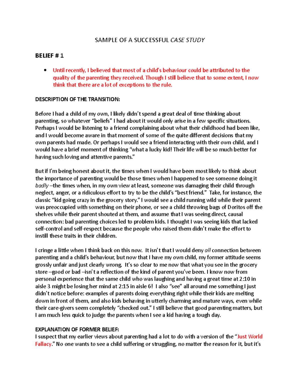Sample OF A Successful CASE Study - SAMPLE OF A SUCCESSFUL CASE STUDY ...