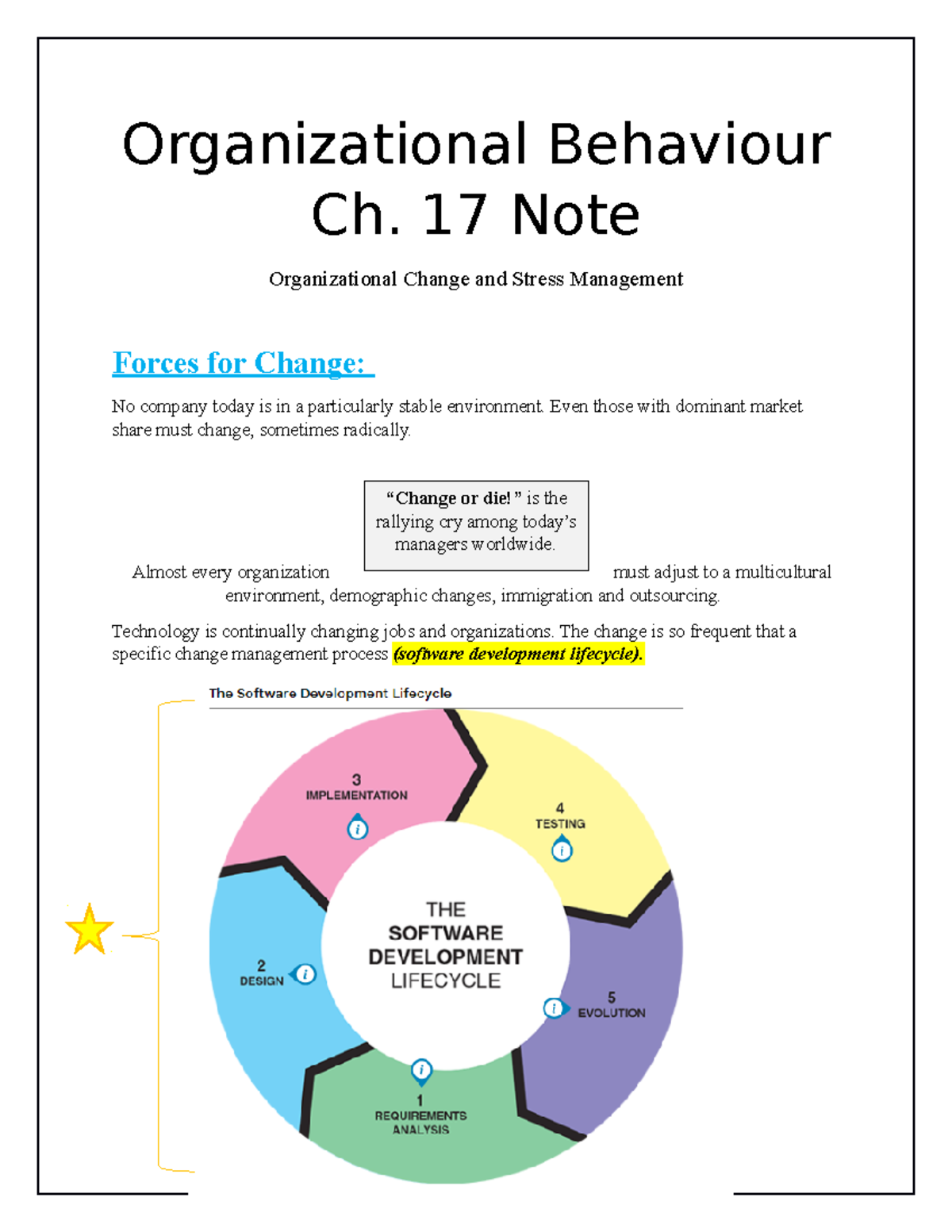 Organizational Behaviour Ch 17 Note - Organizational Behaviour Ch. 17 ...