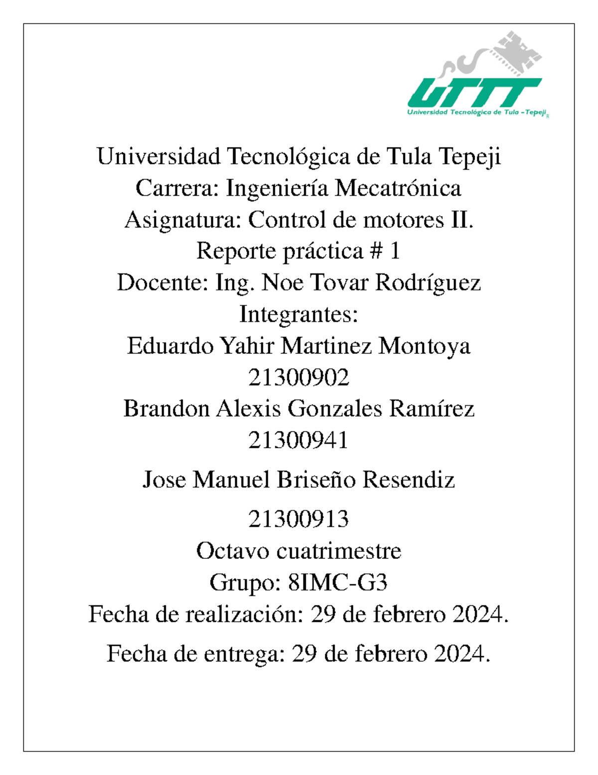 Universidad Tecnológica de Tula Tepeji Universidad Tecnológica de