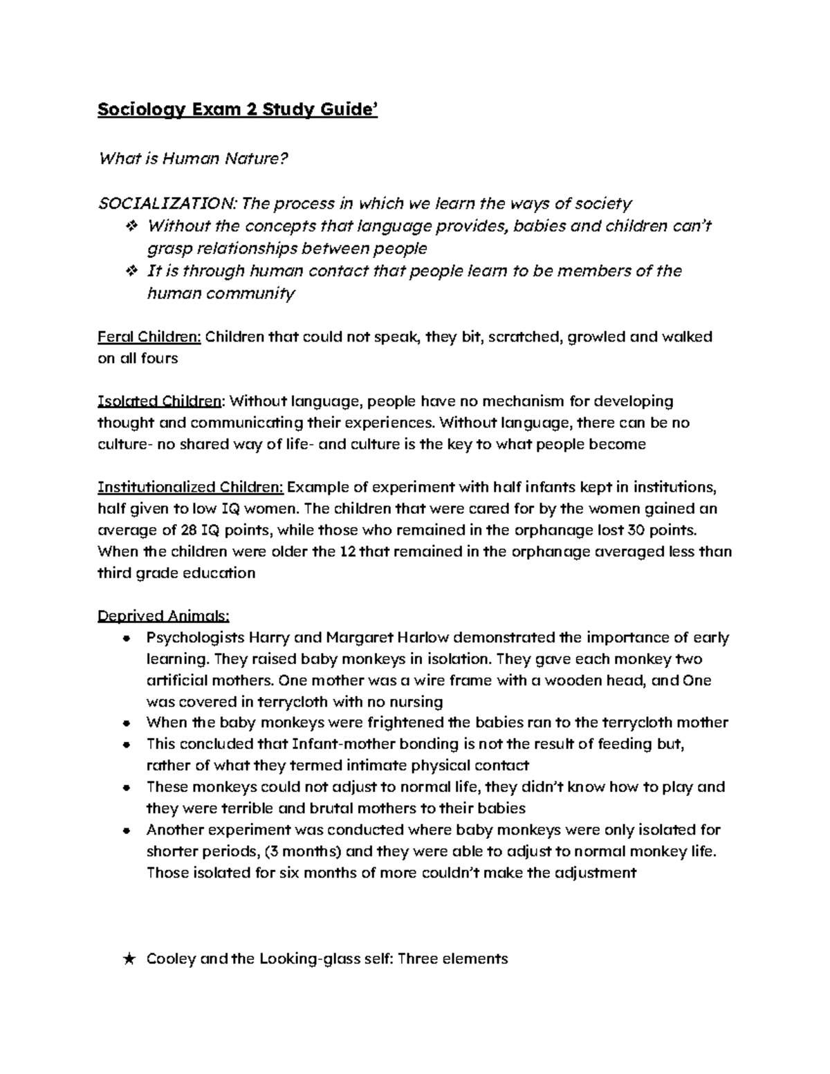 Sociology Unit 2 Study Guide - Sociology Exam 2 Study Guide’ What Is ...