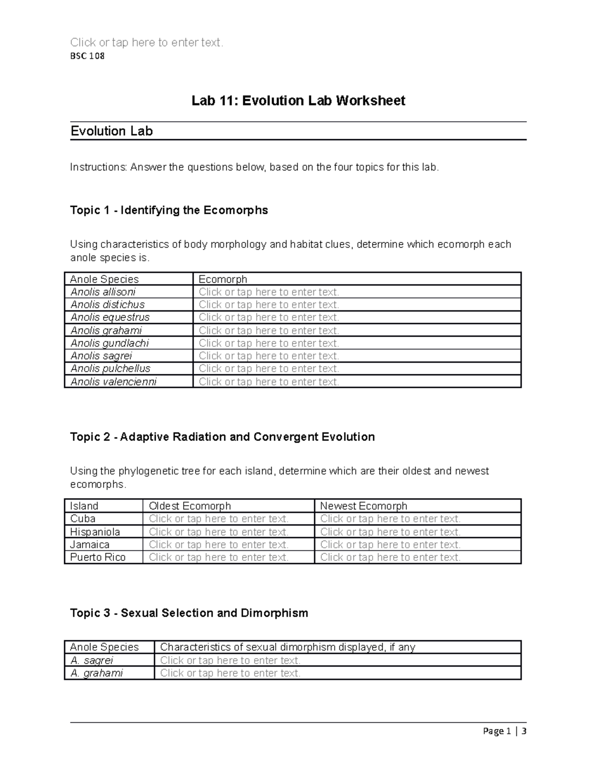 lab assignment 8 evolution