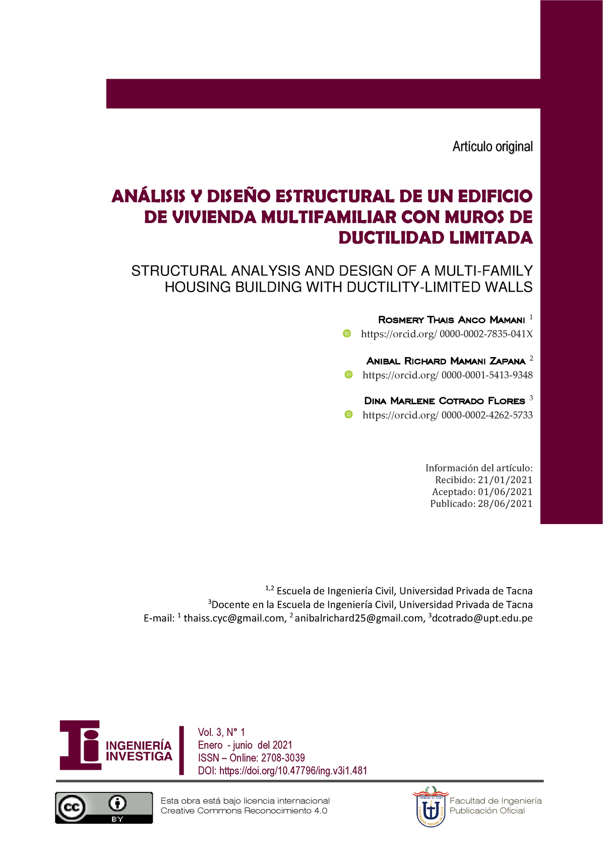 Adminupt,+ Articulo+6 - ArtÌculo Original AN¡LISIS Y DISE—O ESTRUCTURAL ...