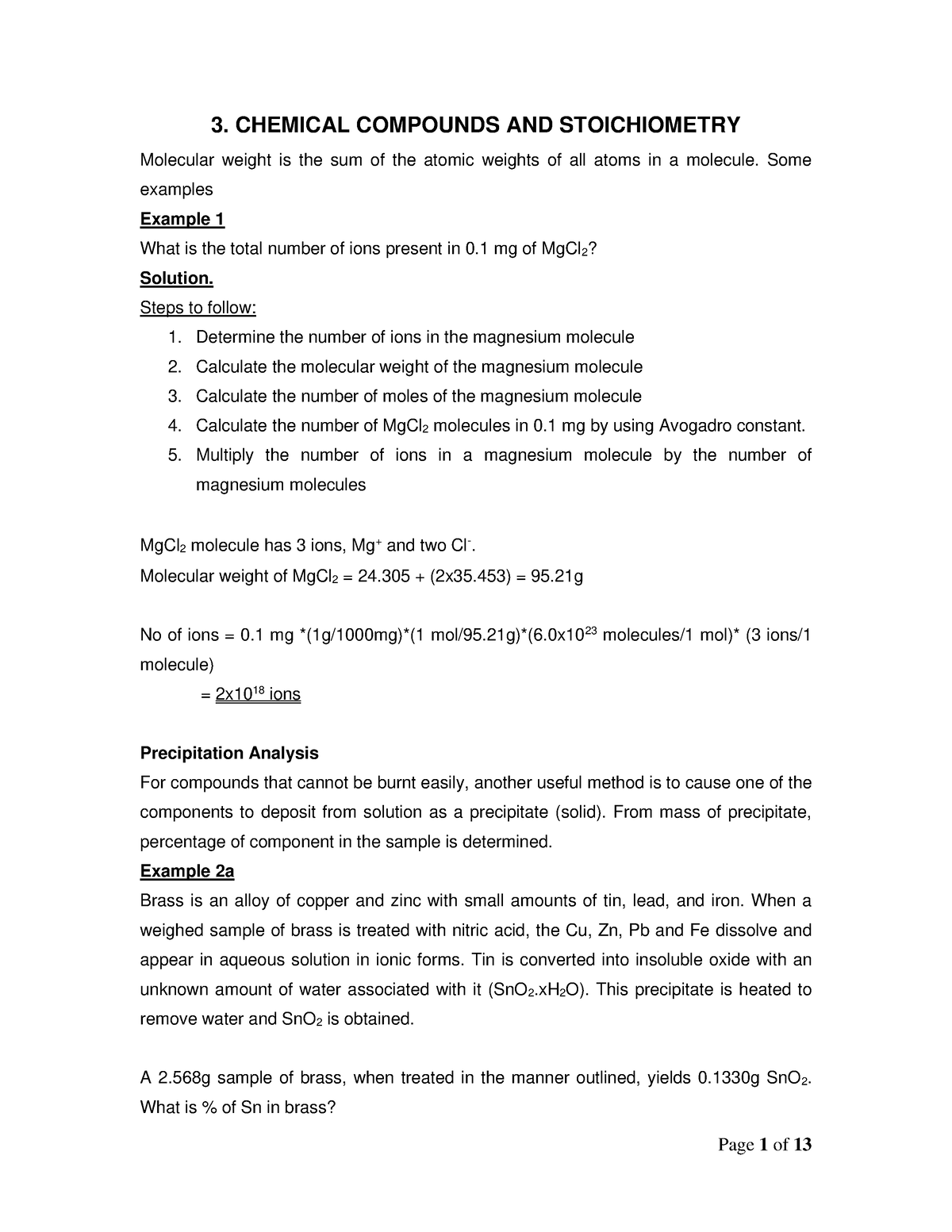 Notes 3-Chemical Compounds And Stoichiometry-1 - 3. CHEMICAL COMPOUNDS ...