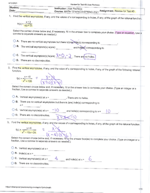 math 1314 signature assignment answer key