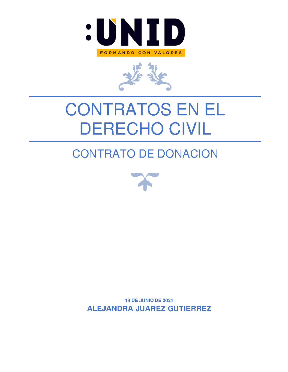 Contrato DE Donacion - CONTRATOS EN EL DERECHO CIVIL CONTRATO DE ...