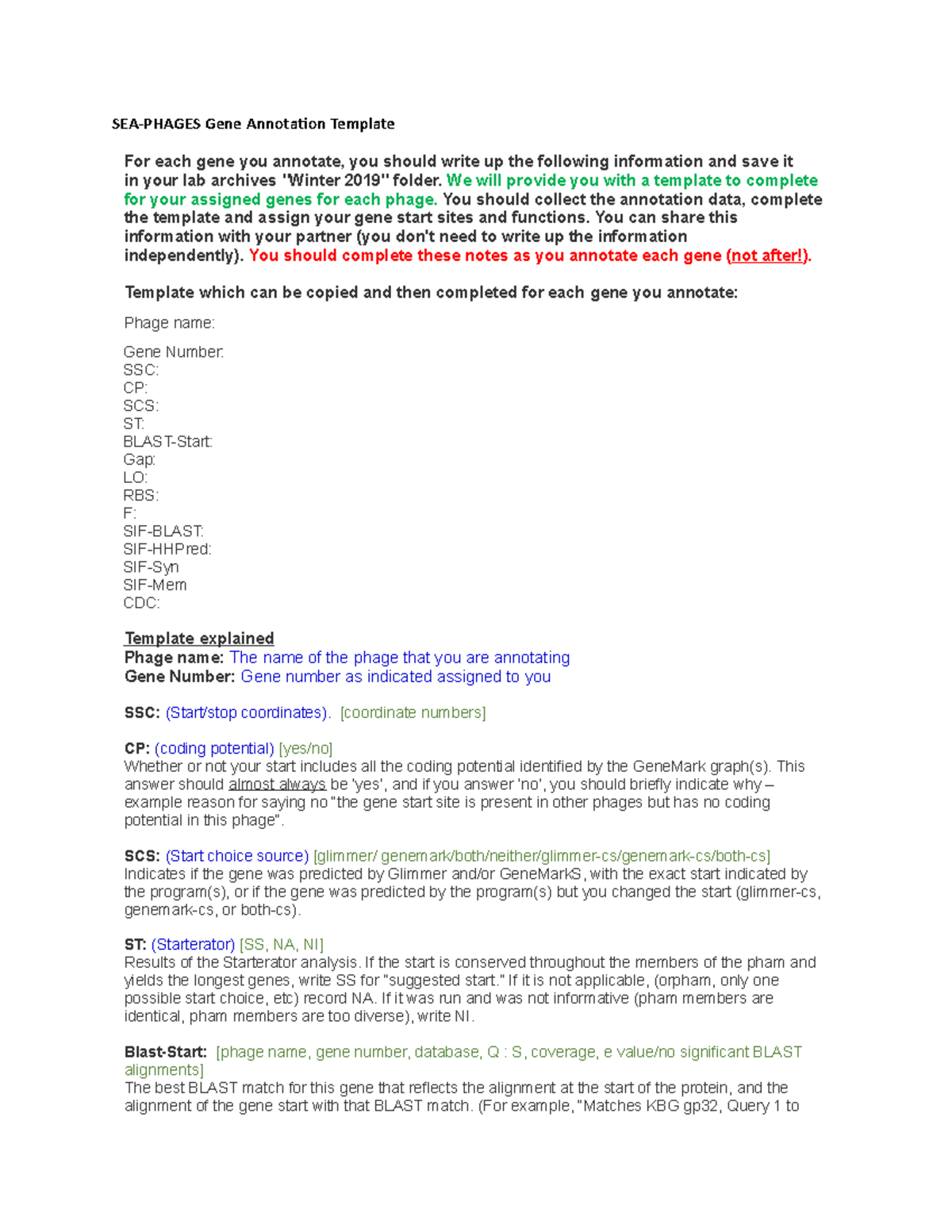 Lab Notebook Annotation Template SEA PHAGES Gene Annotation Template lab-notebook-annotation-template-sea-phages-gene-annotation-template