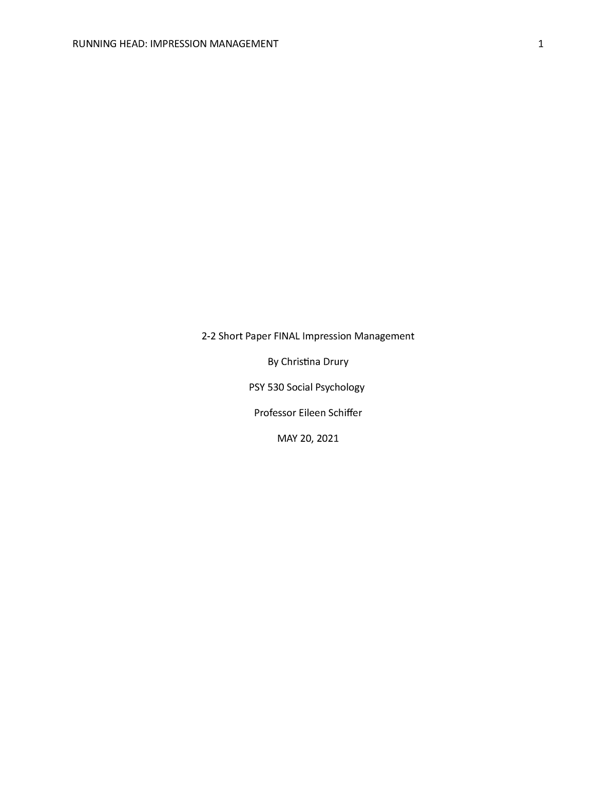 impression management research paper