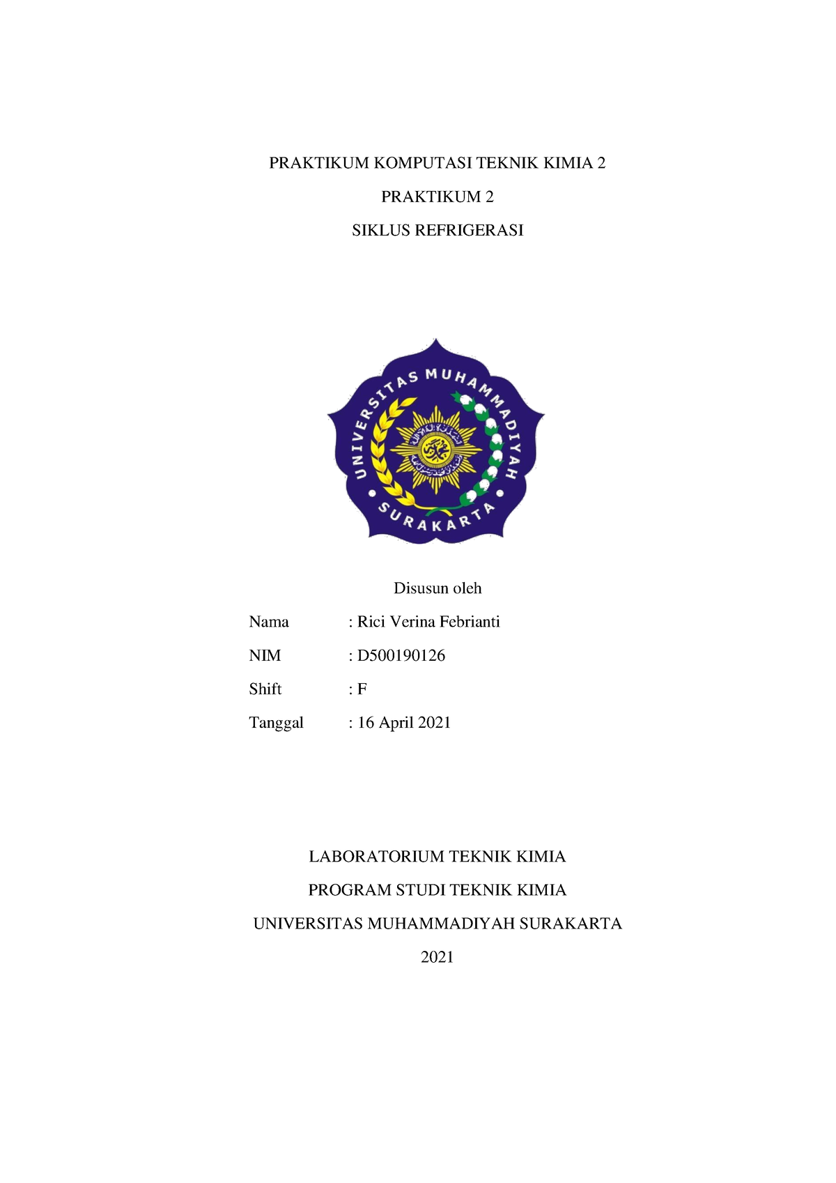 LAPORAN SIMULASI DAN EKONOMI ALIRAN FLUIDA - PRAKTIKUM KOMPUTASI TEKNIK ...