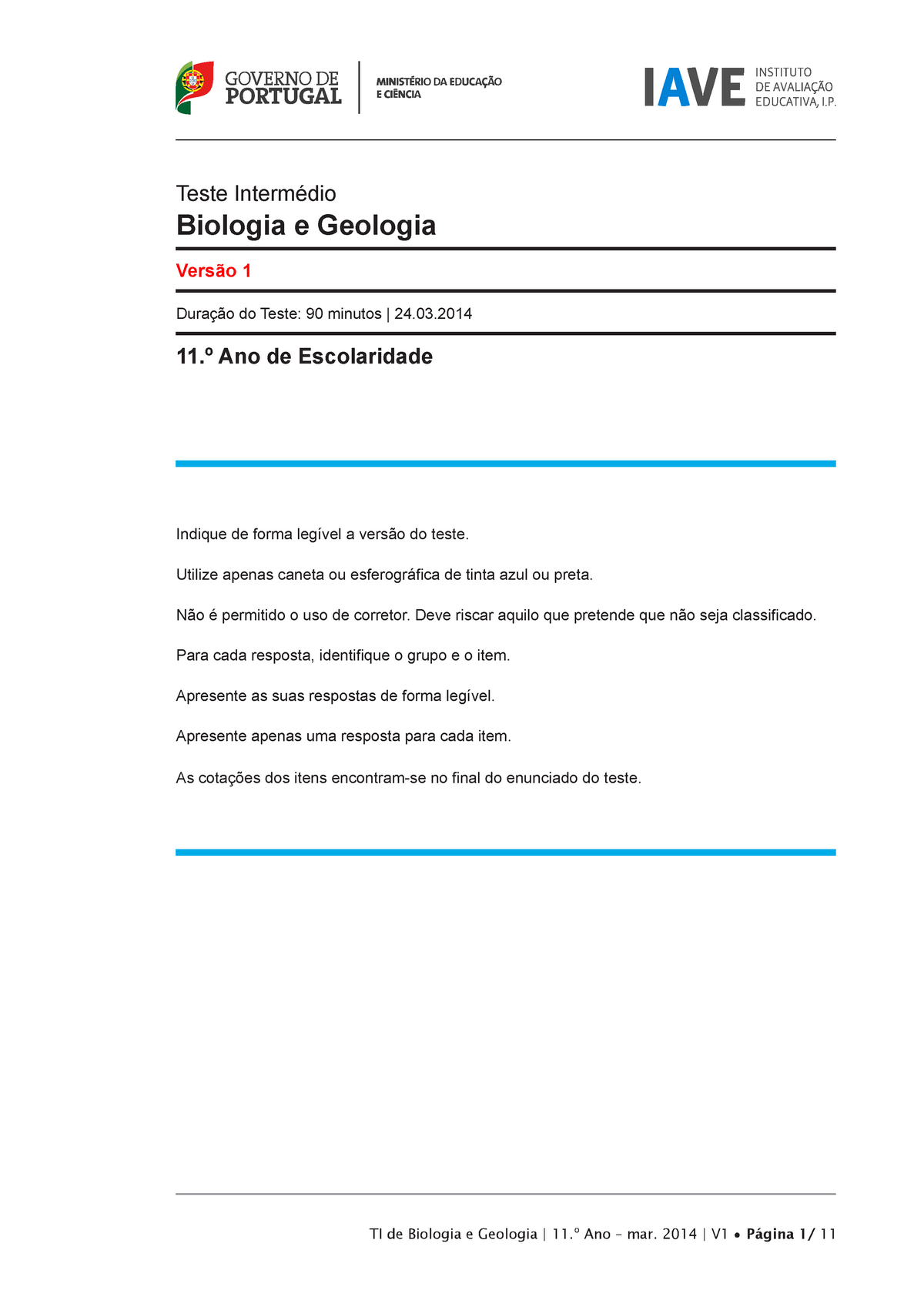 Biologia - Sistemática dos Seres Vivos  Exame Nacional 1ª Fase 2014 