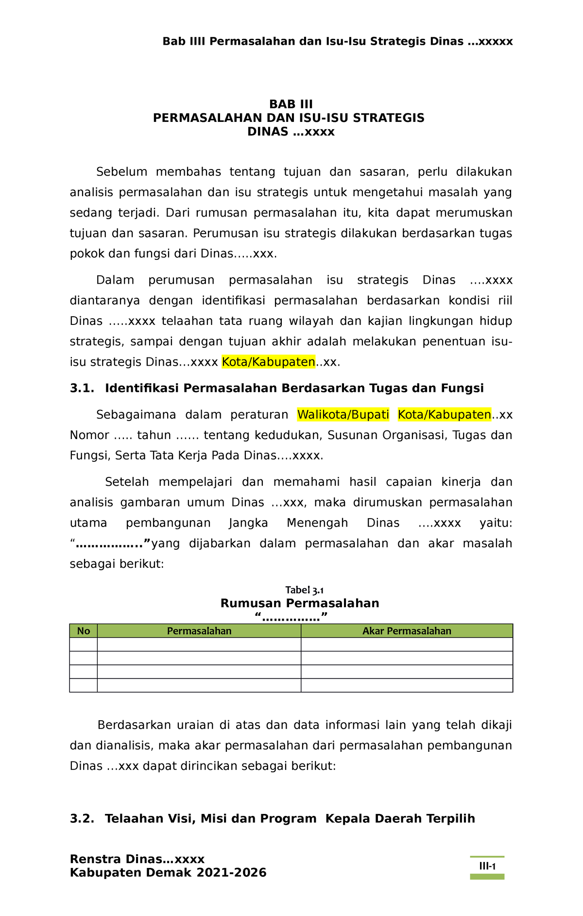 BAB III Isu Strategis Template - BAB III PERMASALAHAN DAN ISU-ISU ...