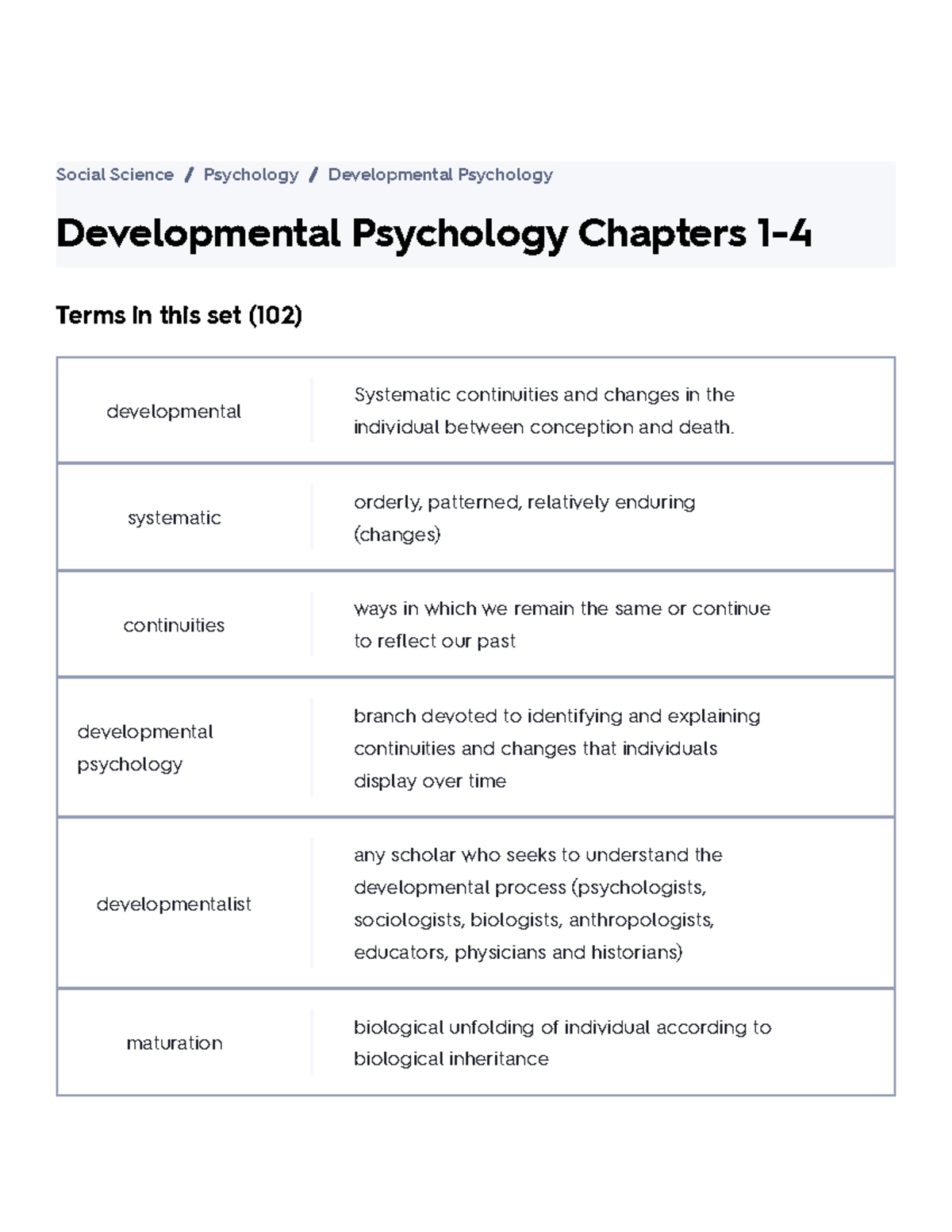 Developmental Psychology Chapters 1-4 Flashcards Quizlet ...