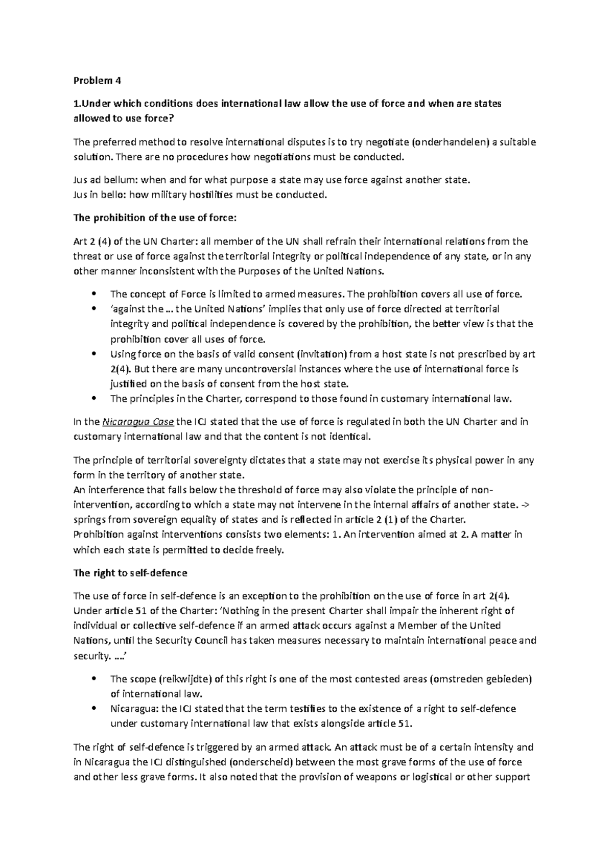 Problem 4 International Law Problem 4 1 Which Conditions Does 