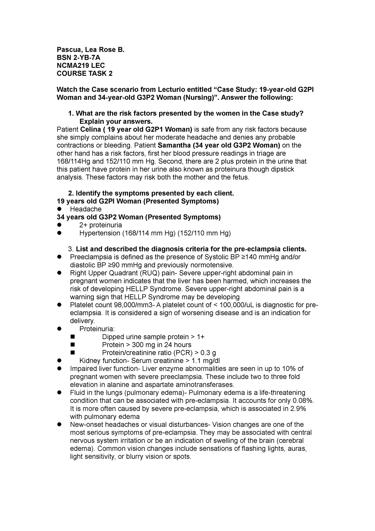 NCMA219 CT2 - Pascua, Lea Rose B. BSN 2-YB-7A NCMA219 LEC COURSE TASK 2 ...