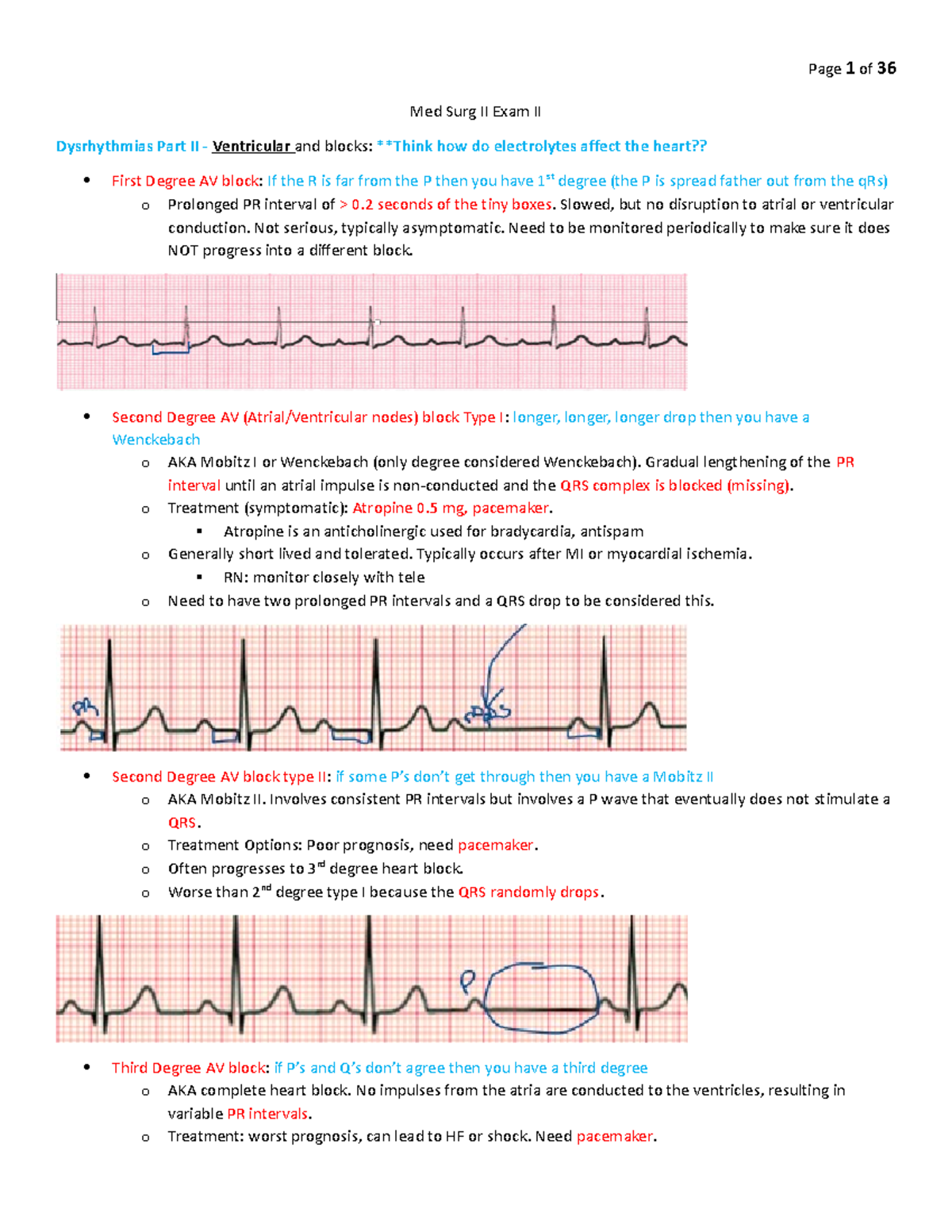 MS2 Exam II Study Guide Answers - Med Surg II Exam II Dysrhythmias Part ...