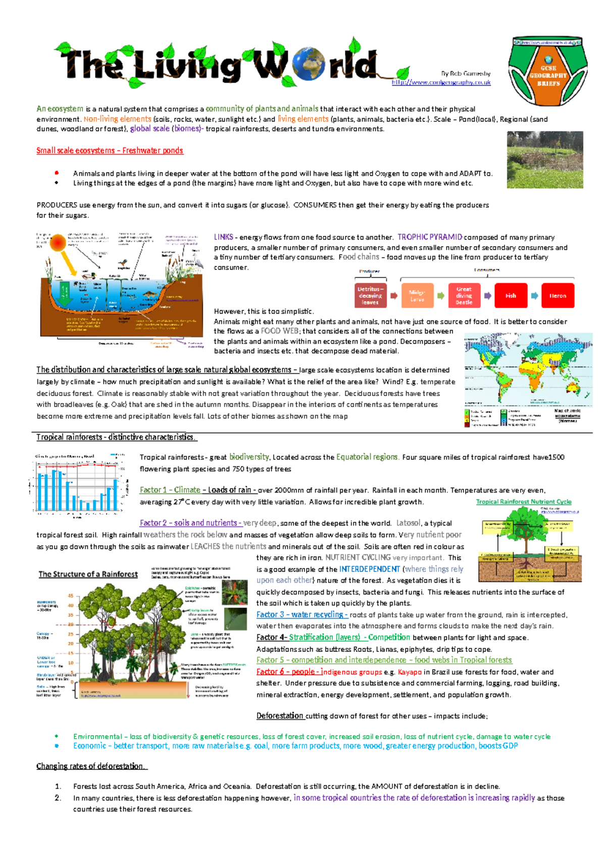Living World Brief - ... - An ecosystem is a natural system that ...