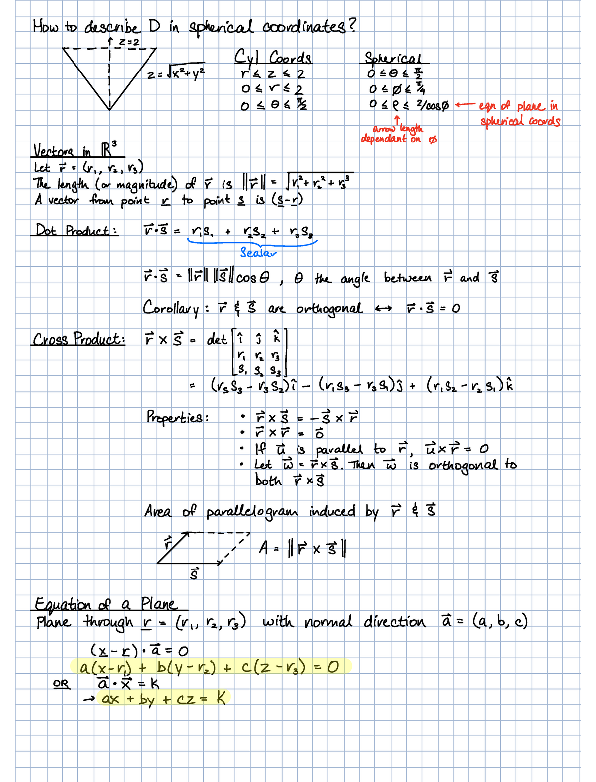 3 Parametric Curves And Surfaces How To Describe In Spherical Coordinates Studocu