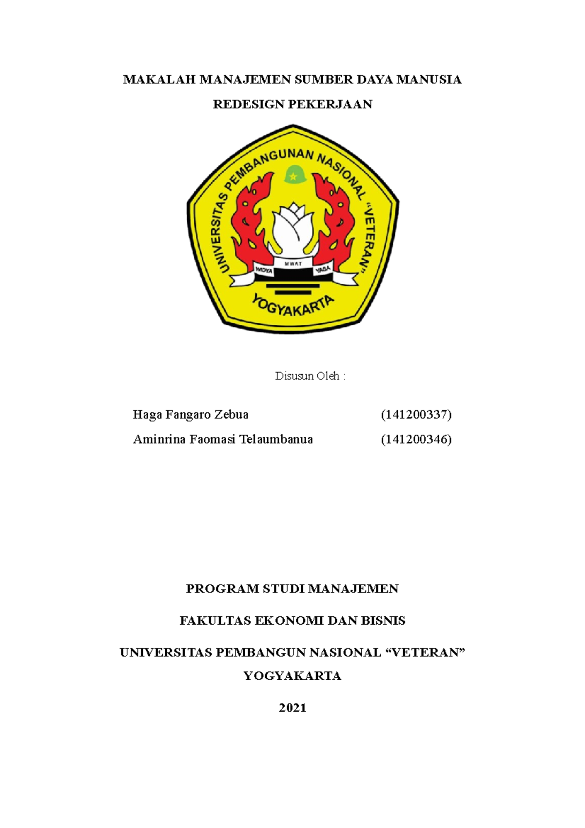 04 Makalah Manajemen Sumber DAYA Manusia JOB Redesign - MAKALAH ...