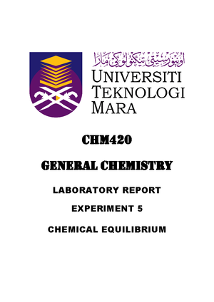 Experiment 1 Types Of Chemical Reactions - FACULTY OF APPLIED SCIENCE ...