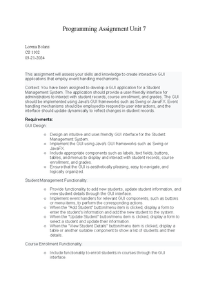 Programming Assignment Unit 7 CS220301 - Programming Assignment Unit 7 ...