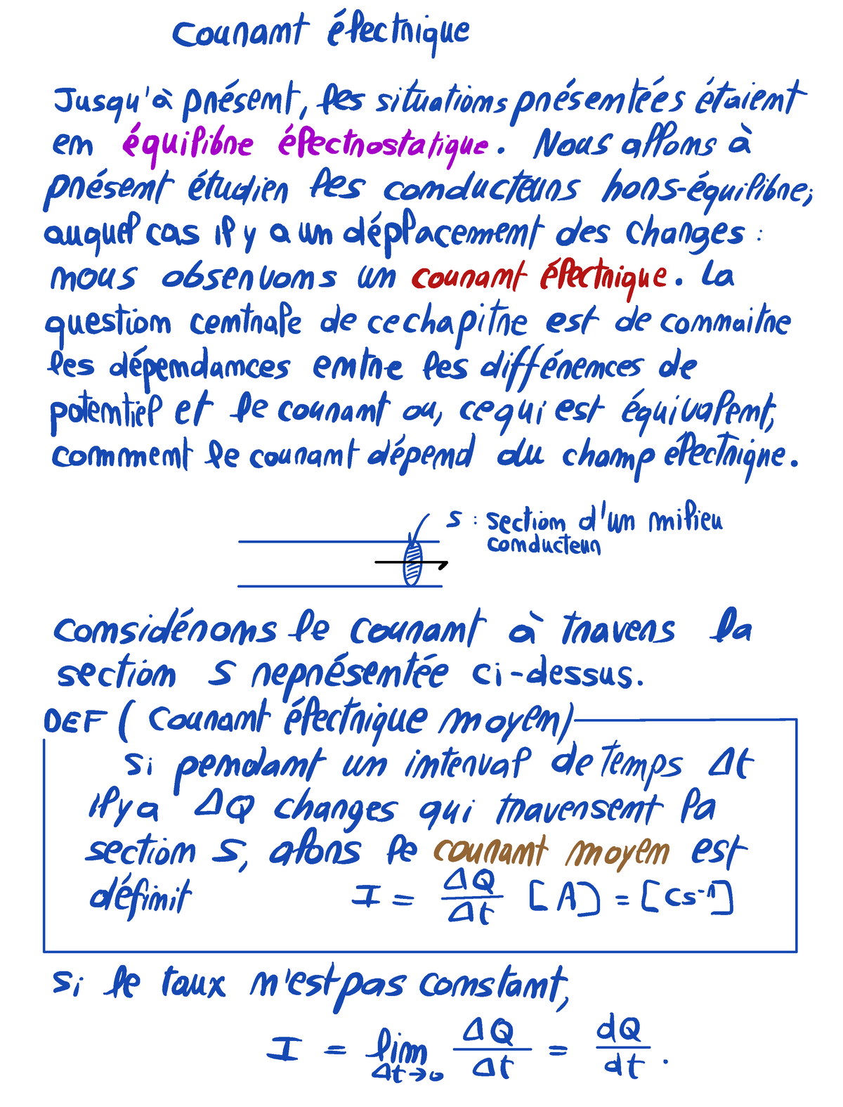 Chapitre 2 Courant électrique - Courant électrique Jusqu'à Présent Les ...