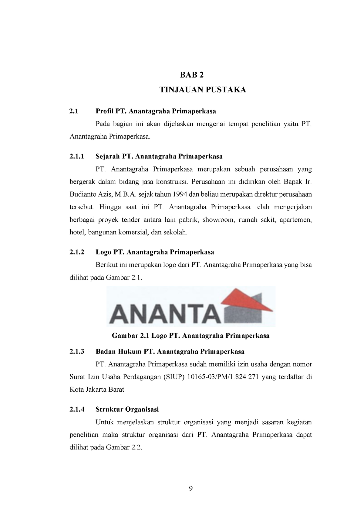 BAB 2 Sistem Informasi Manajemen Risiko Proyek Di PT. Anantagraha Prima ...