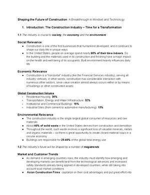 Shaping the Future of Construction Essay - Stefani Sanchez Modern ...