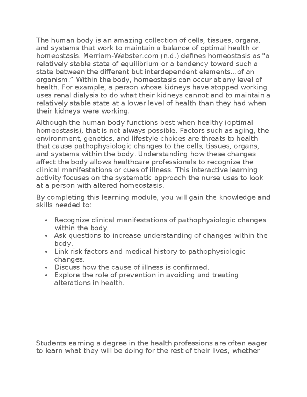 Edapt WEEK 1 The human body is an amazing collection of cells