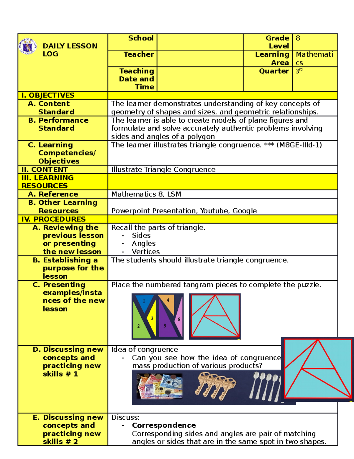 daily-lesson-log-triangle-congruence-daily-lesson-log-school-grade