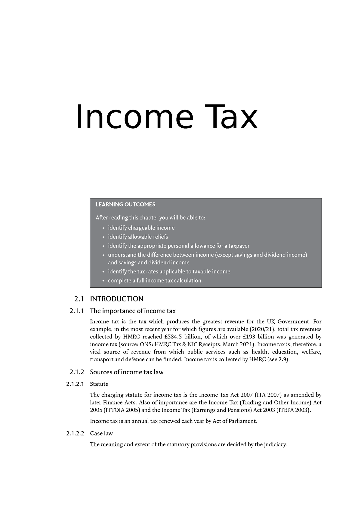 Income Tax - Introduction to Professional Practise textbook notes ...