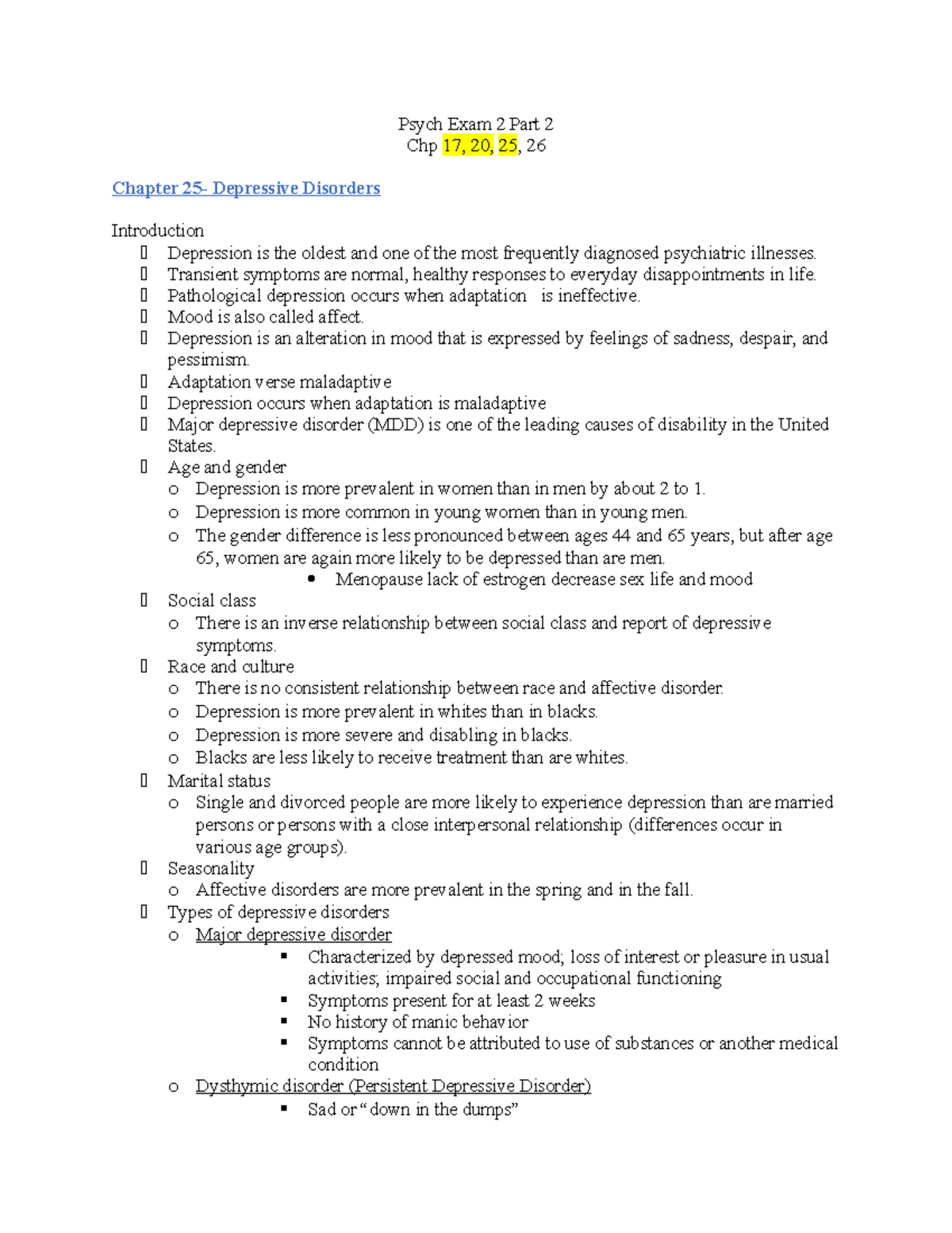 Psych Exam 2 Part 2 - Study Guide For Exam 2; 2 Parts - Psych Exam 2 ...