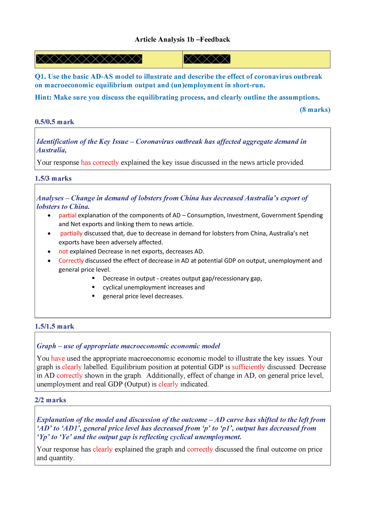 principles of economics assignment 1