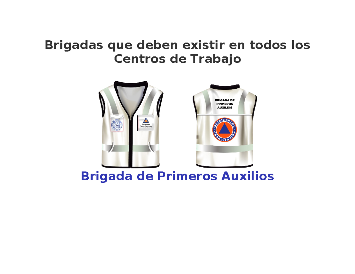 Brigadas que deben existir en todos los Centros de Trabajo - Brigadas ...