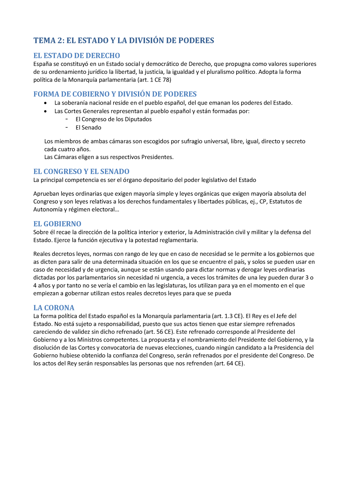 Tema 2 El Estado Y La División De Poderes Tema 2 El Estado Y La DivisiÓn De Poderes El 9768