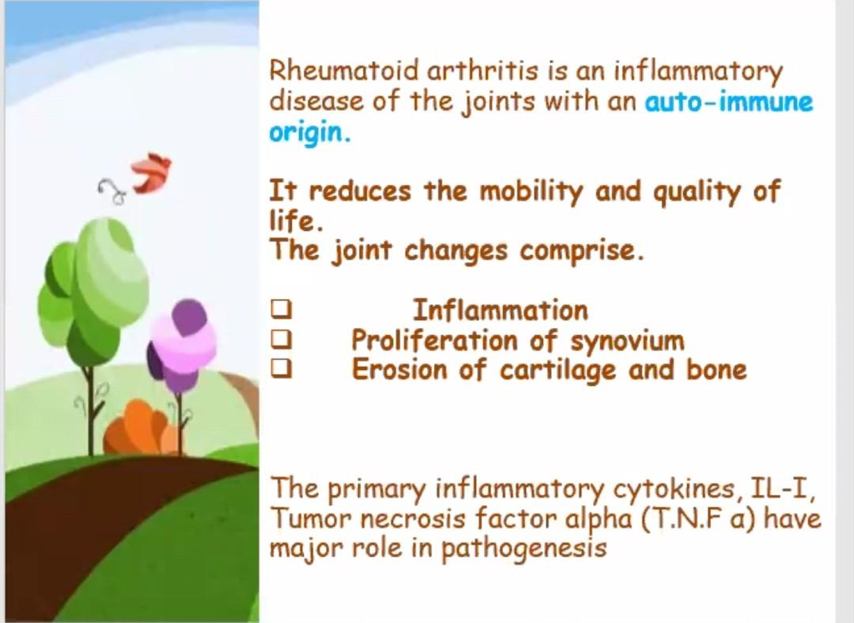 GOUT - Notes to be Studied - Rheumatoid arthritis is an inflammatory ...