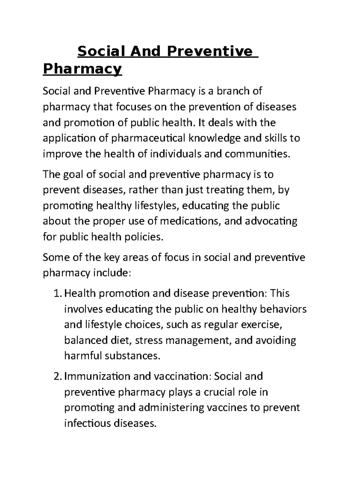Social And Preventive Pharmacy Social And Preventive Pharmacy Social