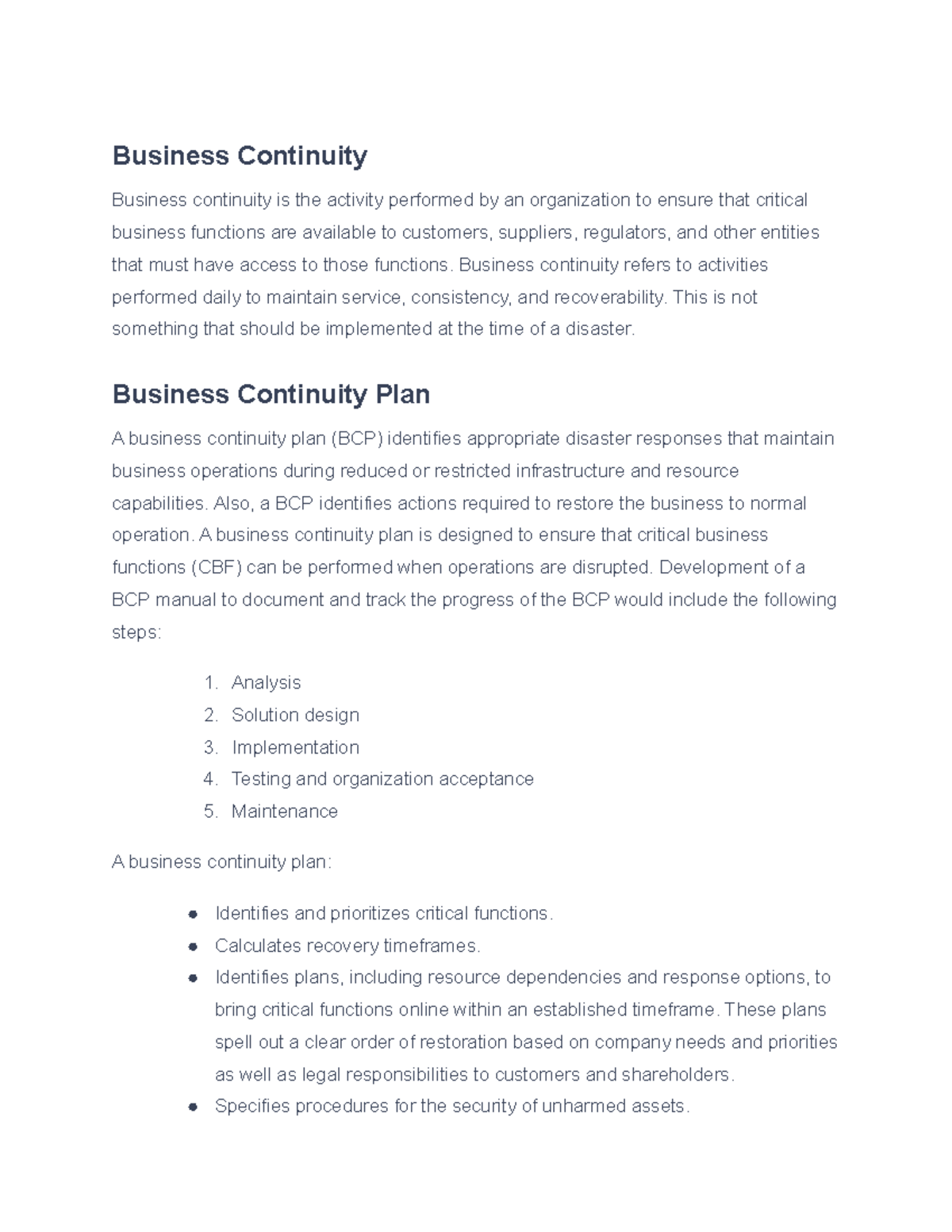 13.2.6 Business Continuity Planning Facts - Business Continuity ...