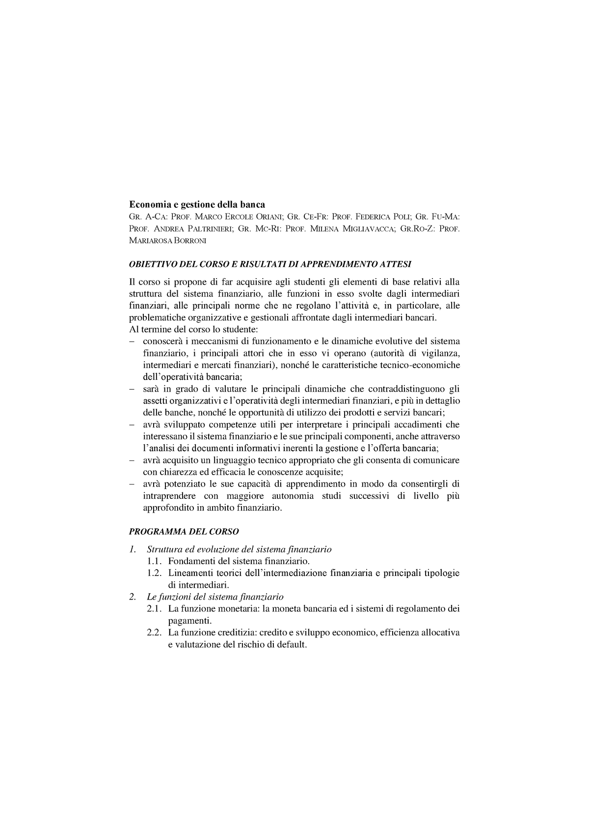 Economia Gestione Banca Prof Poli - Economia E Gestione Della Banca GR ...